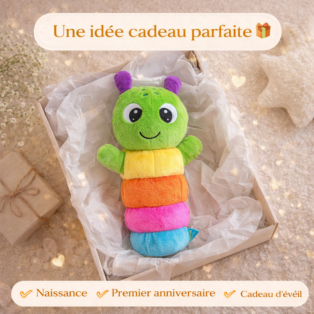 idée cadeau bébé peluche chenille Wormy Molto naissance anniversaire jouet éveil