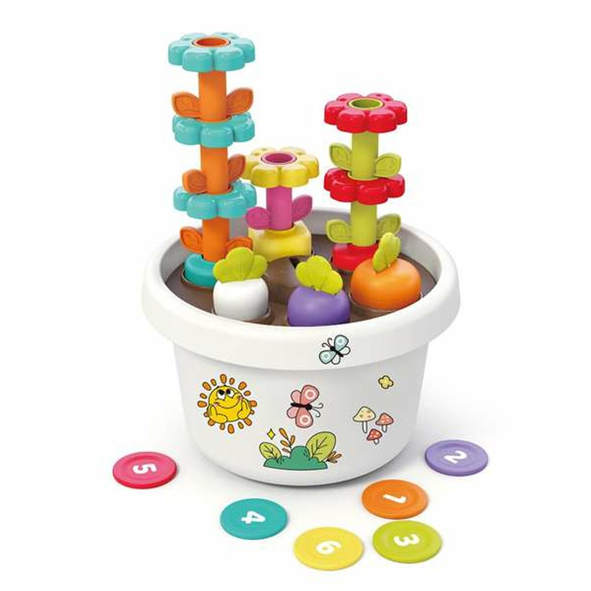 Jeu d’adresse bébé Explore Potted Plant Montessori éducatif pour développer la motricité fine