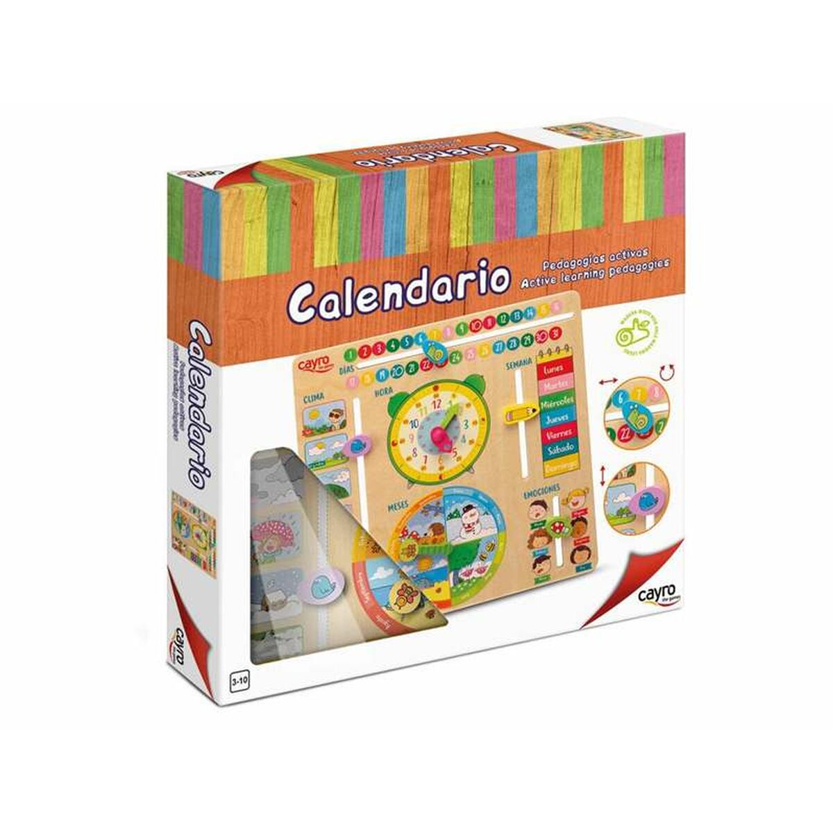 enfant utilisant calendrier éducatif bois apprentissage heure enfant jeu éducatif ludique