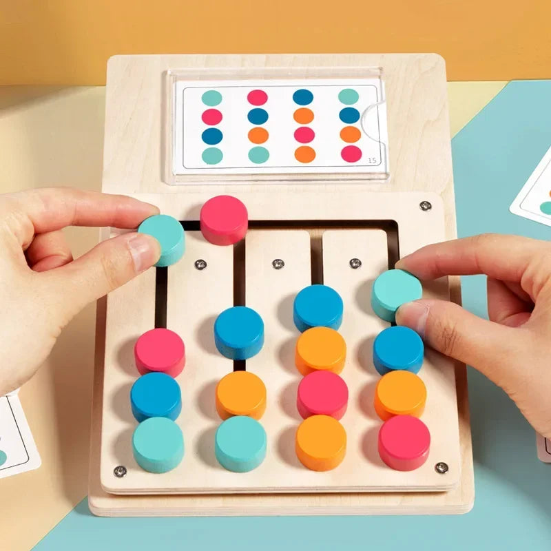 Planche jeu éducatif bois Montessori formes couleurs enfant 3-6 ans