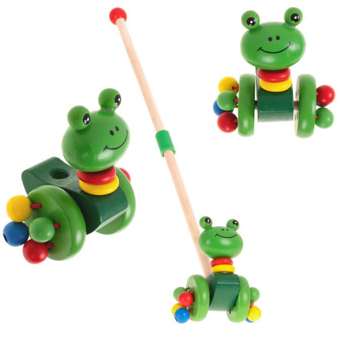 Pousseur grenouille en bois sensoriel - vue principale