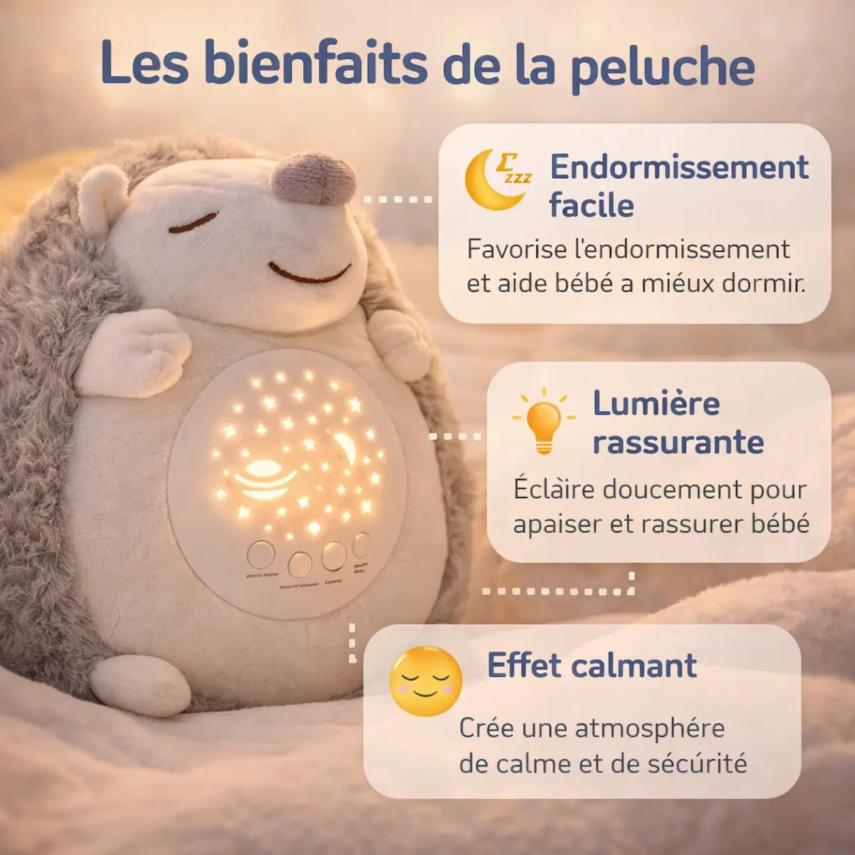Bienfaits veilleuse bébé hérisson sommeil et apaisement
