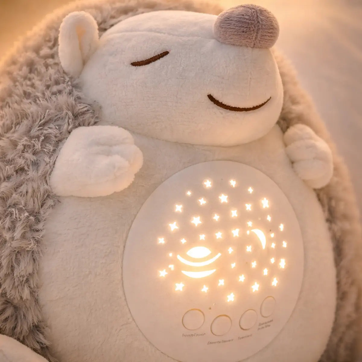 Veilleuse hérisson bébé bruit blanc 15 mélodies projecteur étoiles